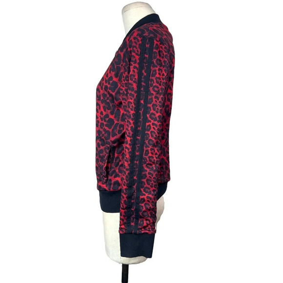 WITH Activewear Leopard Print Reversible Bomber Jacket Black Red Size Small - Picture 10 of 12